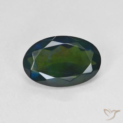 1.64ct Натуральный Многоцветный Черный опал, Овал, Полупрозрачный