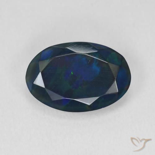 2.21ct Натуральный Многоцветный Черный опал, Овал, Полупрозрачный