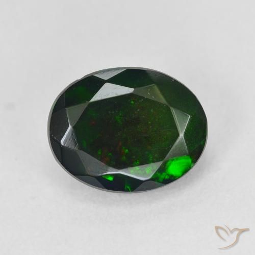 1.72ct Натуральный Многоцветный Черный опал, Овал, Полупрозрачный