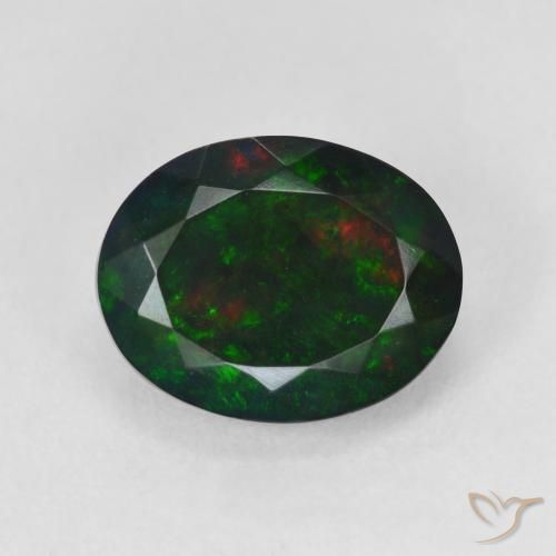2.93ct Натуральный Многоцветный Черный опал, Овал, Полупрозрачный