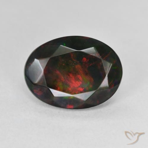 2.42ct Натуральный Многоцветный Черный опал, Овал, Полупрозрачный