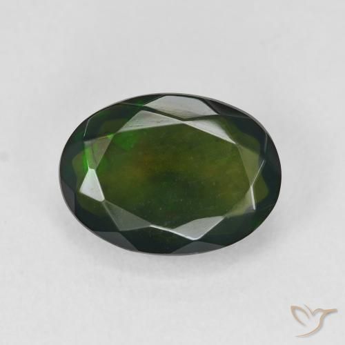 2.75ct Натуральный Многоцветный Черный опал, Овал, Полупрозрачный
