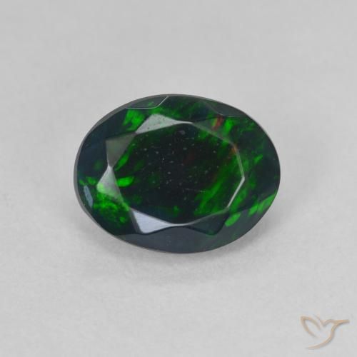 1.22ct Натуральный Многоцветный Черный опал, Овал, Полупрозрачный