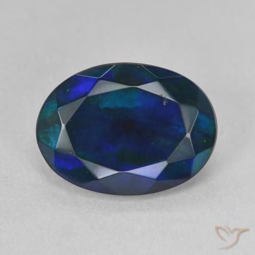 1.80ct Натуральный Многоцветный Черный опал, Овал, Полупрозрачный