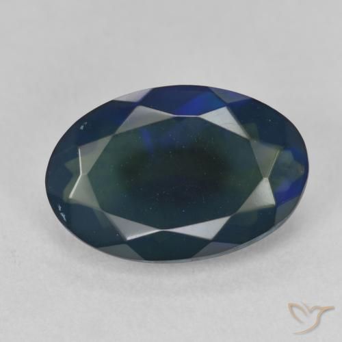 1.75ct Натуральный Многоцветный Черный опал, Овал, Полупрозрачный