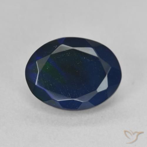 1.40ct Натуральный Многоцветный Черный опал, Овал, Непрозрачный