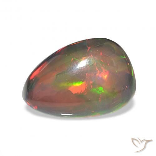 6.78ct Многоцветный Черный опал, Форма груши, Непрозрачный
