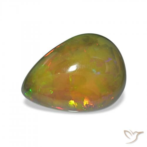 6.70ct Многоцветный Черный опал, Форма груши, Непрозрачный