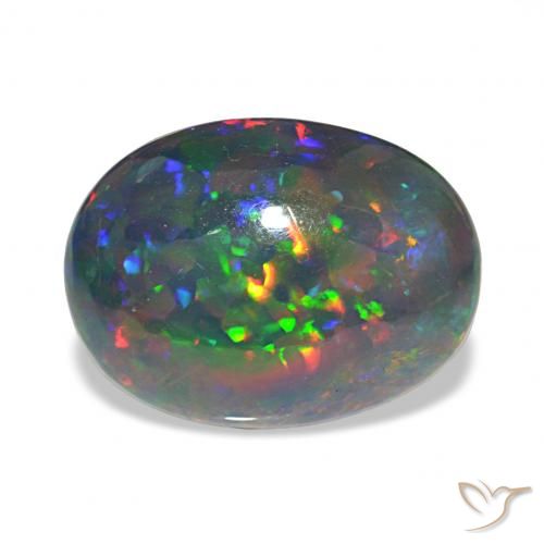7.80ct Многоцветный Черный опал, Овал, Непрозрачный