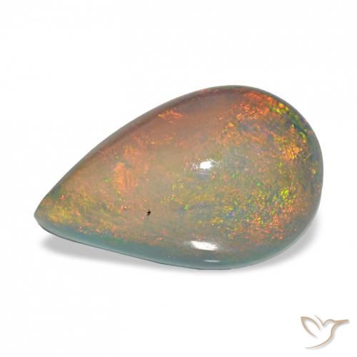 3.98ct Многоцветный Черный опал, Форма груши, Непрозрачный