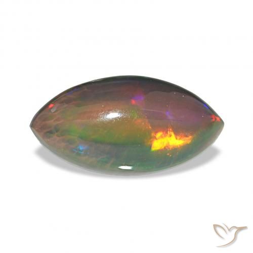 3.55ct Многоцветный Черный опал, Маркиза, Непрозрачный