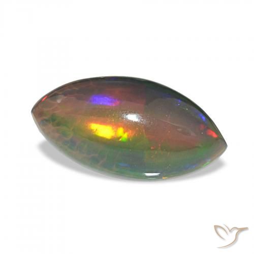3.55 карата, натуральный Многоцветный Черный опал, Маркиза, Непрозрачный