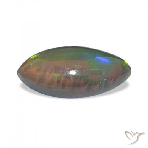 3.55 карата, натуральный Многоцветный Черный опал, Маркиза, Непрозрачный