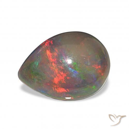 2.65ct Многоцветный Черный опал, Форма груши, Непрозрачный