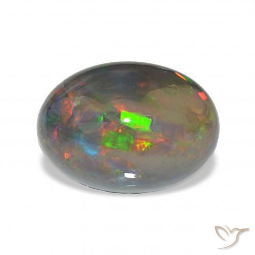 3.96ct Многоцветный Черный опал, Овал, Непрозрачный