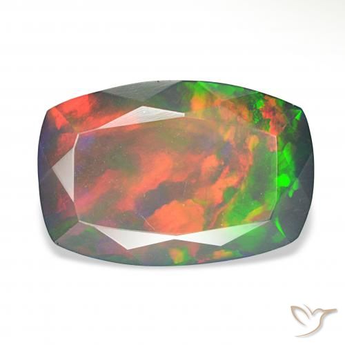 5.06ct Многоцветный Черный опал, Подушка, Непрозрачный