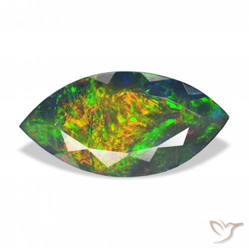 3.37ct Многоцветный Черный опал, Маркиза, Непрозрачный