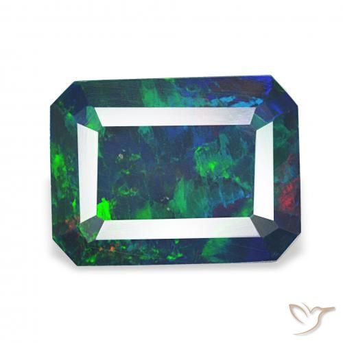 1.81ct Многоцветный Черный опал, Изумрудная огранка, Непрозрачный