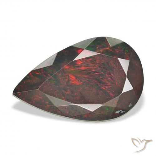3.10ct Многоцветный Черный опал, Форма груши, Непрозрачный