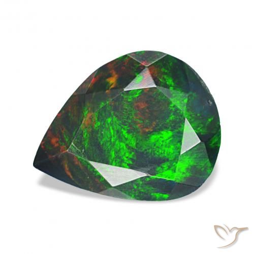 1.13ct Многоцветный Черный опал, Форма груши, Непрозрачный