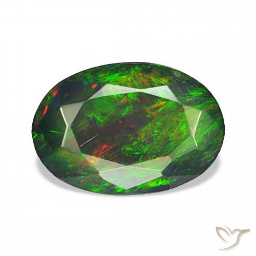 1.48ct Многоцветный Черный опал, Овал, Непрозрачный