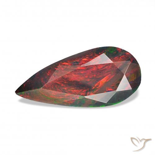 1.24ct Многоцветный Черный опал, Форма груши, Непрозрачный
