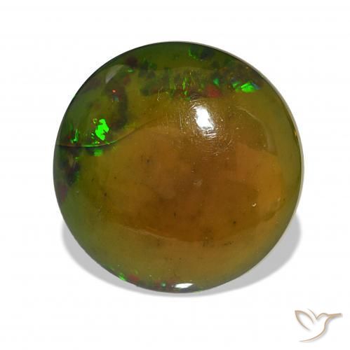 8.57 карата, натуральный Многоцветный Черный опал, Круглый, Непрозрачный