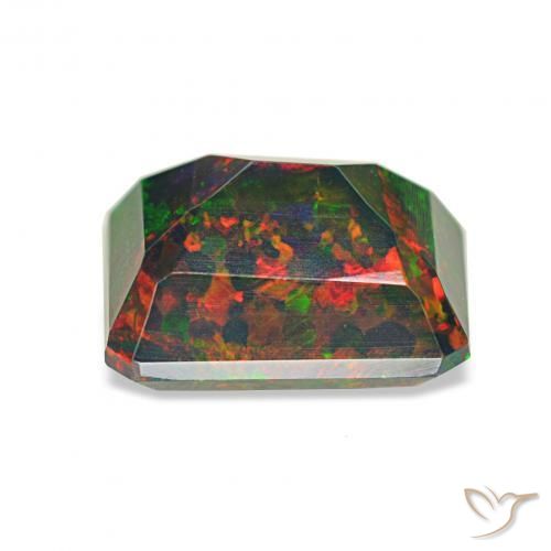 1.52 карата, натуральный Многоцветный Черный опал, Октагон / Изумрудная Огранка, Непрозрачный