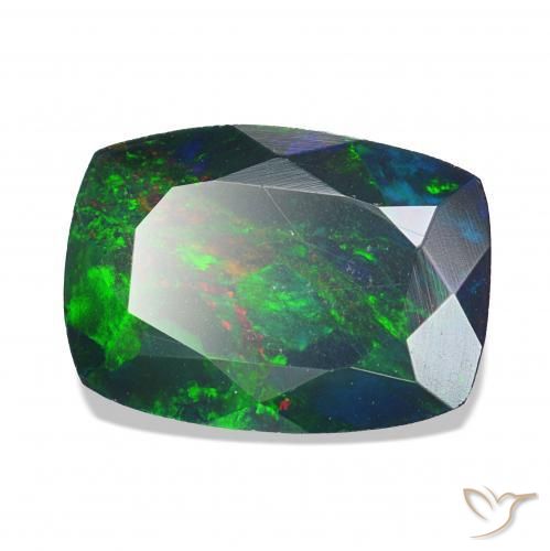 0.96 карата, натуральный Многоцветный Черный опал, Подушка, Непрозрачный