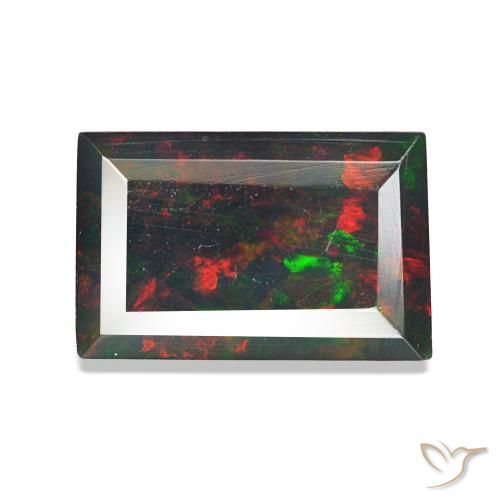 1.30 карата, натуральный Многоцветный Черный опал, Огранка Багет, Непрозрачный