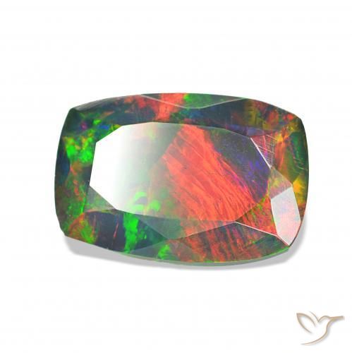 1.20 карата, натуральный Многоцветный Черный опал, Подушка, Непрозрачный