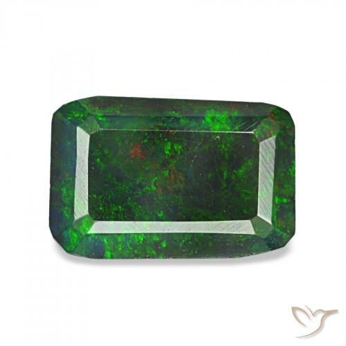 0.89ct Многоцветный Черный опал, Изумрудная огранка, Непрозрачный