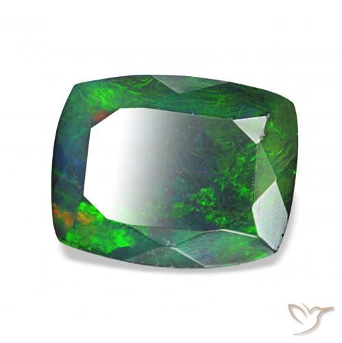 1.46 карата, натуральный Многоцветный Черный опал, Подушка Крой, Непрозрачный