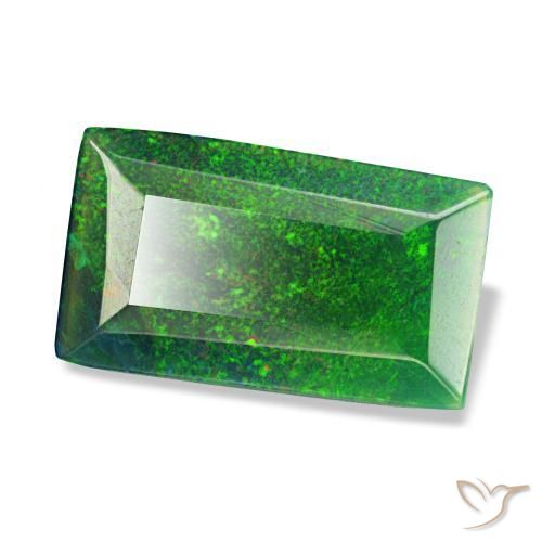 Натуральный многоцветный чёрный опал 1,53 карата багет, полупрозрачный