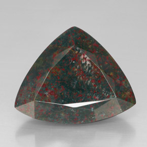 31.69 карата, натуральный Пятнисто-зеленый Кровавый Камень/Гелиотроп, Триллион, Непрозрачный