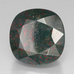 42.64 карата, натуральный Пятнисто-зеленый Кровавый Камень/Гелиотроп, Подушка Крой, Непрозрачный