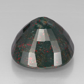 42.64 карата, натуральный Пятнисто-зеленый Кровавый Камень/Гелиотроп, Подушка Крой, Непрозрачный