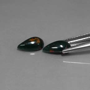  карата, натуральный Пятнисто-зеленый Кровавый Камень/Гелиотроп, Форма груши, Непрозрачный