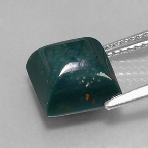 3.94 карата, натуральный Пятнисто-зеленый Кровавый Камень/Гелиотроп, Квадрат, Непрозрачный