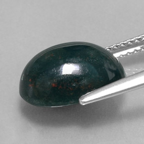 4.04 карата, натуральный Пятнисто-зеленый Кровавый Камень/Гелиотроп, Огранка Овал, Непрозрачный