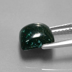 2.24 карата, натуральный Пятнисто-зеленый Кровавый Камень/Гелиотроп, Подушка Крой, Непрозрачный