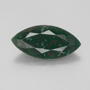 2.70 карата, натуральный Пятнисто-зеленый Кровавый Камень/Гелиотроп, Маркиза, Непрозрачный