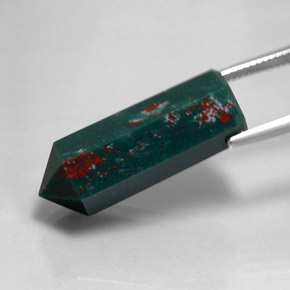 22.90 карата, натуральный Пятнисто-зеленый Кровавый Камень/Гелиотроп, Необычная форма, Непрозрачный