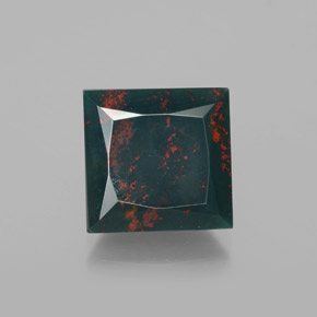 9.60 карата, натуральный Пятнисто-зеленый Кровавый Камень/Гелиотроп, Квадрат, Непрозрачный
