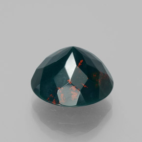 7.61 карата, натуральный Пятнисто-зеленый Кровавый Камень/Гелиотроп, Огранка Круг, Непрозрачный