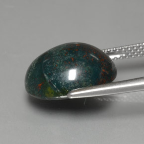 7.44 карата, натуральный Пятнисто-зеленый Кровавый Камень/Гелиотроп, Огранка Овал, Непрозрачный