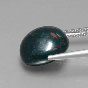 9.26 карата, натуральный Пятнисто-зеленый Кровавый Камень/Гелиотроп, Огранка Круг, Непрозрачный