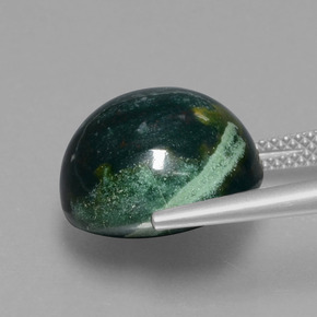 12.58 карата, натуральный Пятнисто-зеленый Кровавый Камень/Гелиотроп, Огранка Круг, Непрозрачный