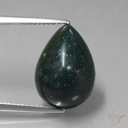 8.83ct Натуральный Темно-зеленый Кровавый Камень/Гелиотроп, Форма груши, Непрозрачный