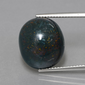 11.49 карата, натуральный Темно-зеленый Кровавый Камень/Гелиотроп, Огранка Овал, Непрозрачный